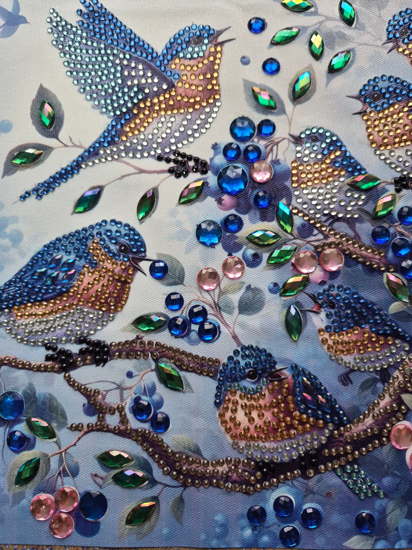 Blue Birds Sitting on Branches