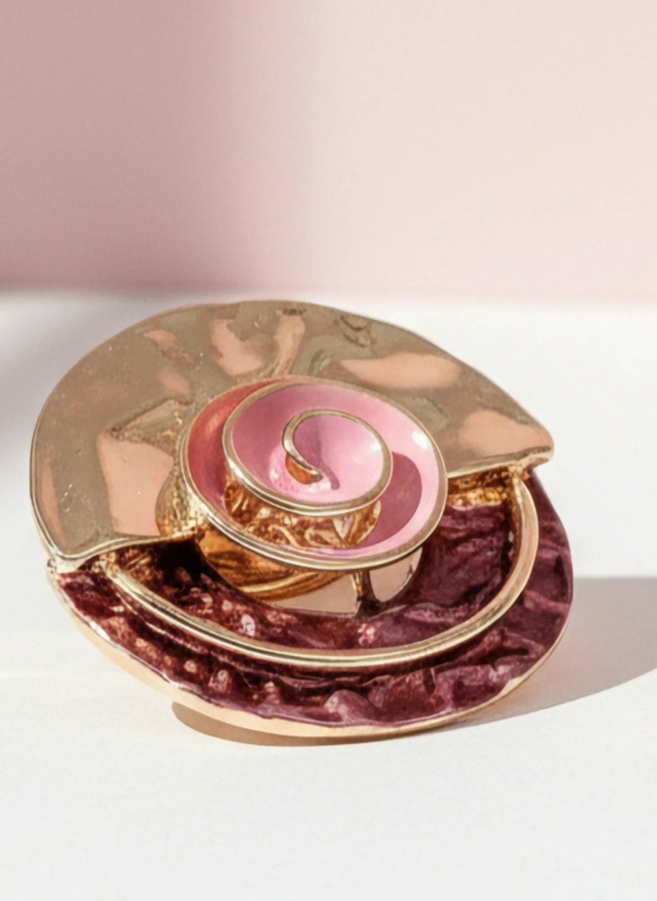 MAGNETIC BROOCH 2 TONE PINK RHINESTONES