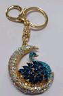 Blue Swan Rhinestone Diamante Bag Charm Handbag Keychain Bling Gift Ladies
