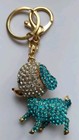 Blue Ear Dog Rhinestone Diamante Bag Charm Handbag Keychain Bling Gift Ladies