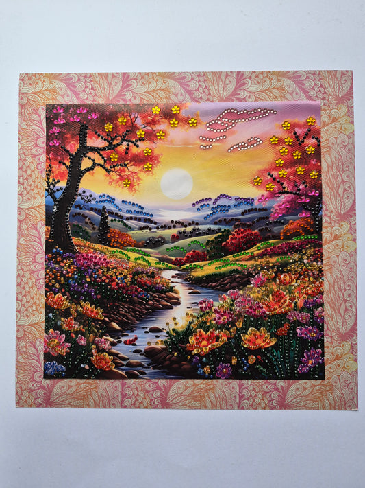 Sunset Stream Diamond Art Canvas
