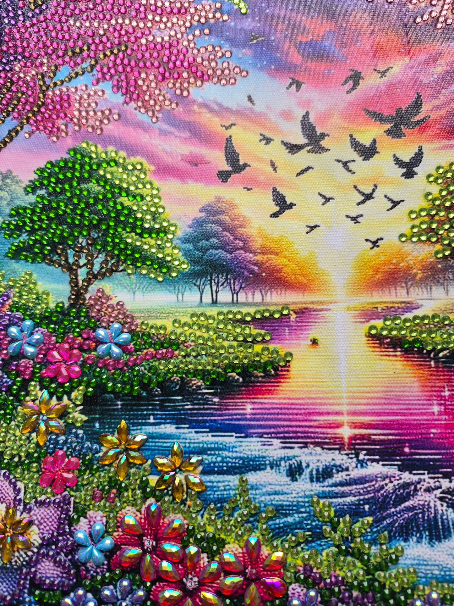 Sunrise and Birds Diamond Art Canvas