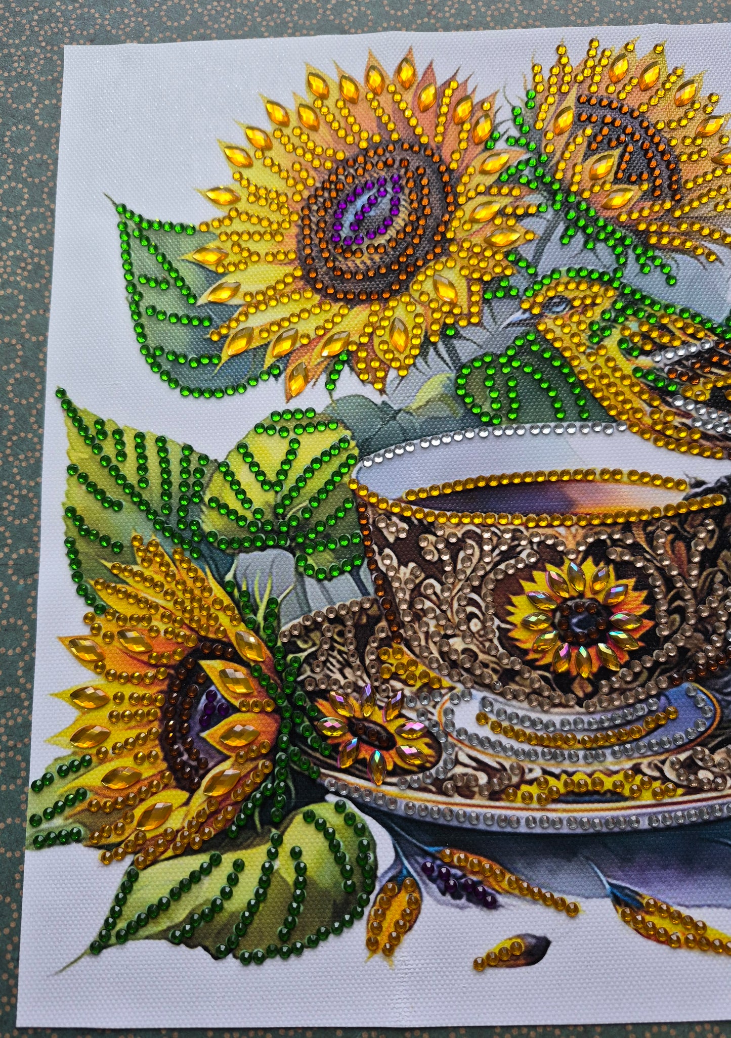 Sunflowers in Cups Diamond Art Canvas