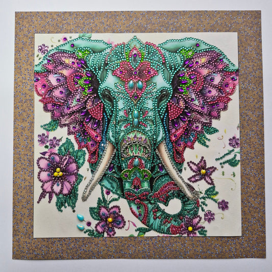 Elephant with Tusks Diamond Art Canvas