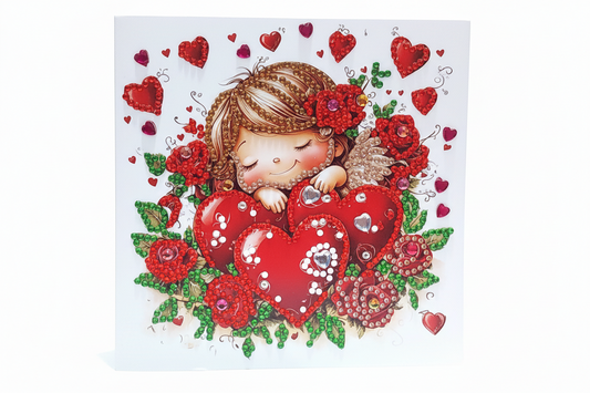 Big Hearts and Small Hearts Diamond Art Card