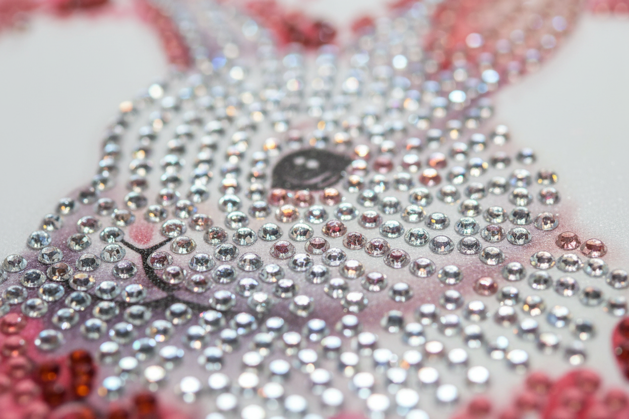 Bunny within a Heart of mini Hearts Diamond Art Card