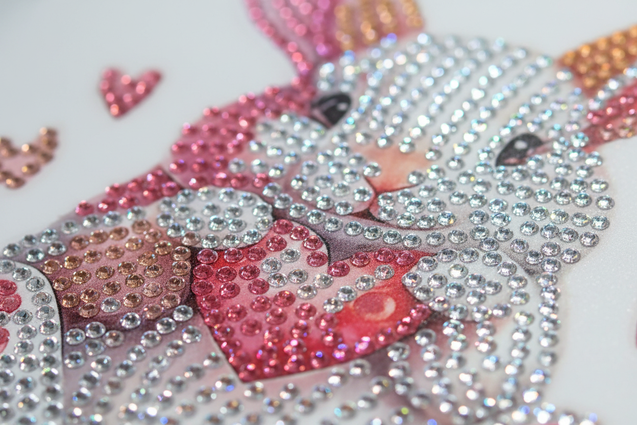 Bunny holding a small red heart Diamond art card