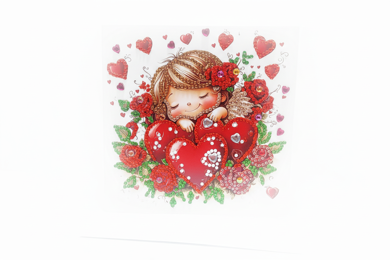Big Hearts and Small Hearts Diamond Art Card