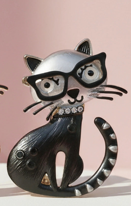 MAGNETIC BROOCH BLACK CAT