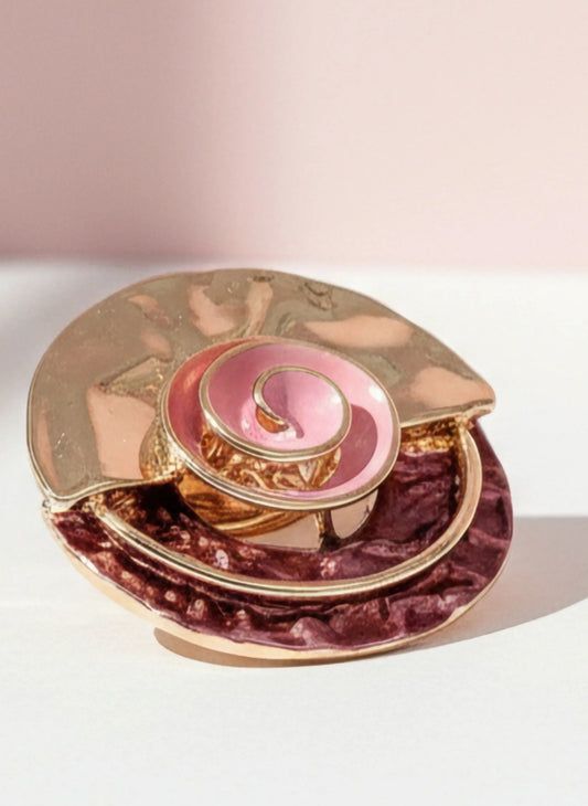 MAGNETIC BROOCH 2 TONE PINK RHINESTONES