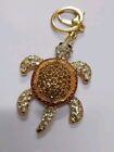 Brown Turtle Rhinestone Diamante Bag Charm Handbag Keychain Bling Gift Ladies