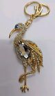 Cranes Bird Rhinestone Diamante Bag Charm Handbag Keychain Bling Gift Ladies